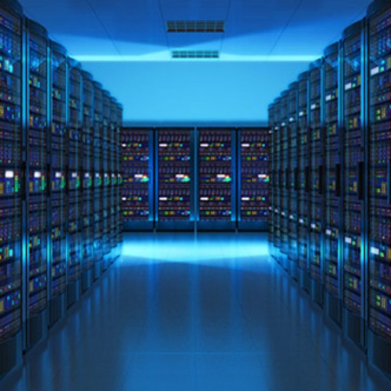 Server room interior in datacenter